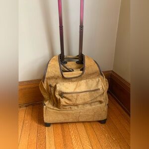 Free People Rolling Weekend Bag Luggage Canvas Computer Day Travel Boho
